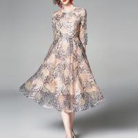 Lace & Polyester One-piece Dress slimming embroidered PC