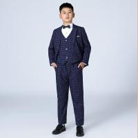 Viscose & Polyester Slim Boy Leisure Suit plaid Set