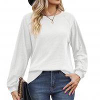 Polyester Soft Women Long Sleeve T-shirt & loose & breathable Solid PC