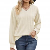 Polyester Women Long Sleeve T-shirt slimming & loose & breathable Solid PC