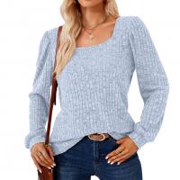 Polyester Soft Women Long Sleeve T-shirt & thermal striped PC