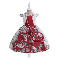 Cotton Ball Gown Girl One-piece Dress Cute Bag printed floral PC
