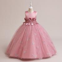 Polyester Slim & Ball Gown Girl One-piece Dress butterfly pattern PC
