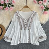 Polyester Women Long Sleeve Blouses loose floral : PC