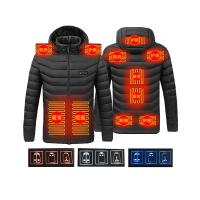 Polyester Intelligent heating & Plus Size Electric Warming Parkas 3 button control & thicken & thermal & unisex Solid PC