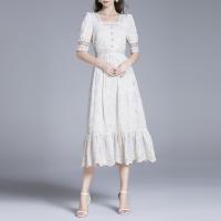 Polyester Waist-controlled One-piece Dress slimming Apricot PC