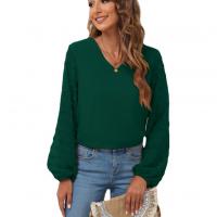 Polyester Women Long Sleeve Blouses slimming & loose Solid PC