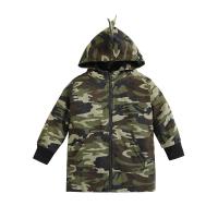 Polyester Boy Parkas thicken & thermal camouflage green PC