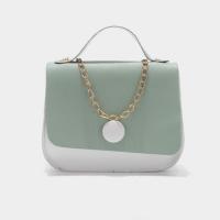 PU Leather Box Bag Handbag with chain & contrast color Solid PC