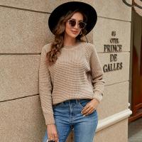 Polyester Women Knitwear & loose & thermal Solid PC
