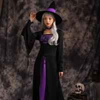 Poliéster Traje de cosplay de las mujeres de halloween, No input file specified.
 & sombrero, negro,  trozo