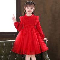 Cotton Princess & Ball Gown Girl One-piece Dress patchwork Solid PC