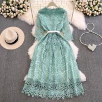 Lace Waist-controlled One-piece Dress slimming Solid PC