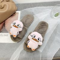 Thermo Plastic Rubber & Plush Fluffy slippers & thermal & breathable Cartoon Pair