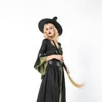 Poliéster Traje de cosplay de las mujeres de halloween, sombrero & falda, negro, :,  trozo