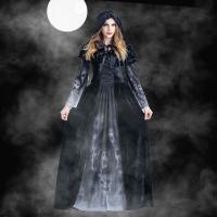 Polyester Frauen Vampir Kostüm, Mantel & Rock, Schwarz,  Festgelegt
