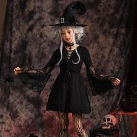 Polyester Frauen Halloween Cosplay Kostüm, Kleid & hat & Halskette, Schwarz,  Stück
