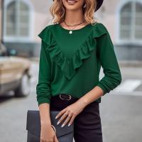 Polyester Vrouwen lange mouw T-shirt Gebreide Solide meer kleuren naar keuze stuk