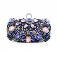 Beaded & Polyester Clutch Bag with chain Solid black PC
