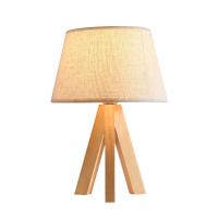 Cloth & Solid Wood adjustable light intensity Table Lamp different power plug style for choose & durable PC