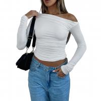 Polyester Slim Women Long Sleeve Blouses midriff-baring PC