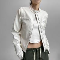 PU Leather & Polyester Slim Women Jacket PC