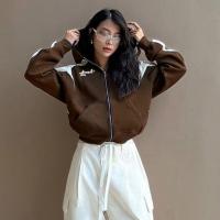 Polyester Women Coat & loose brown PC