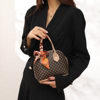 PU Leather with silk scarf & Shell Shape Handbag with chain emboss pattern PC