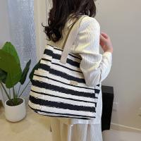 Canvas Easy Matching Shoulder Bag large capacity striped PC