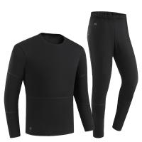 Polyester Men Sportswear Set thicken & unisex Pants & top Solid Set