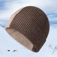 Core-spun Yarn windproof Knitted Hat thermal knitted patchwork : PC
