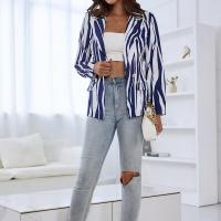 Polyester Women Suit Coat printed blue and white PC
