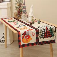 Linen Antifouling Christmas Table Runner durable & christmas design printed PC