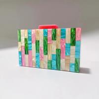 Acrylic hard-surface & Easy Matching Clutch Bag with chain patchwork PC