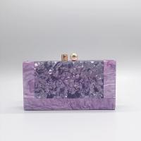 Acrylic hard-surface & Easy Matching & Vintage Clutch Bag with chain patchwork PC