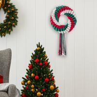 Cotton thread Christmas Wreath for home decoration & christmas design PC