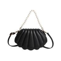 PU Leather & Plastic Pearl hard-surface & Easy Matching Handbag attached with hanging strap Solid PC