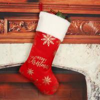 Flannelette & Adhesive Bonded Fabric Christmas Decoration Stocking christmas design gold foil print PC