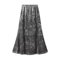 Polyester Slim Maxi Skirt patchwork Others : PC