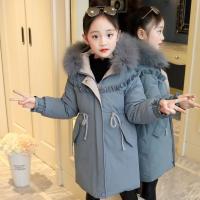 Polyester With Siamese Cap Girl Parkas thicken & thermal Solid PC