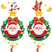 PVC Christmas Wall Stickers for home decoration & christmas design Santa Claus mixed colors PC