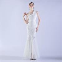 Sequin & Polyester Slim Long Evening Dress & One Shoulder patchwork PC