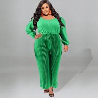 Spandex & Polyester Plus Size Long Jumpsuit & loose Solid PC