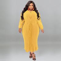 Polyester Plus Size One-piece Dress Solid PC