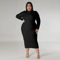 Polyester Slim & Plus Size Sexy Package Hip Dresses Solid PC
