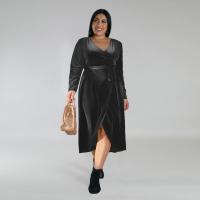 Polyester Waist-controlled & Plus Size One-piece Dress Solid PC