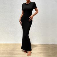 Modal Waist-controlled & Slim Sexy Package Hip Dresses slimming & floor-length stretchable Solid PC