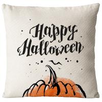 Linen Soft Pillow Case Halloween Design printed PC