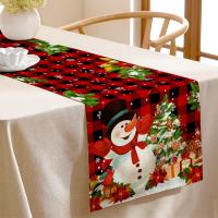 Linen Christmas Table Runner christmas design printed PC