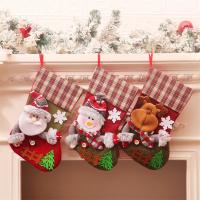 Netkané textilie Vánoční dekorace ponožky různé barvy a vzor pro výběr kus